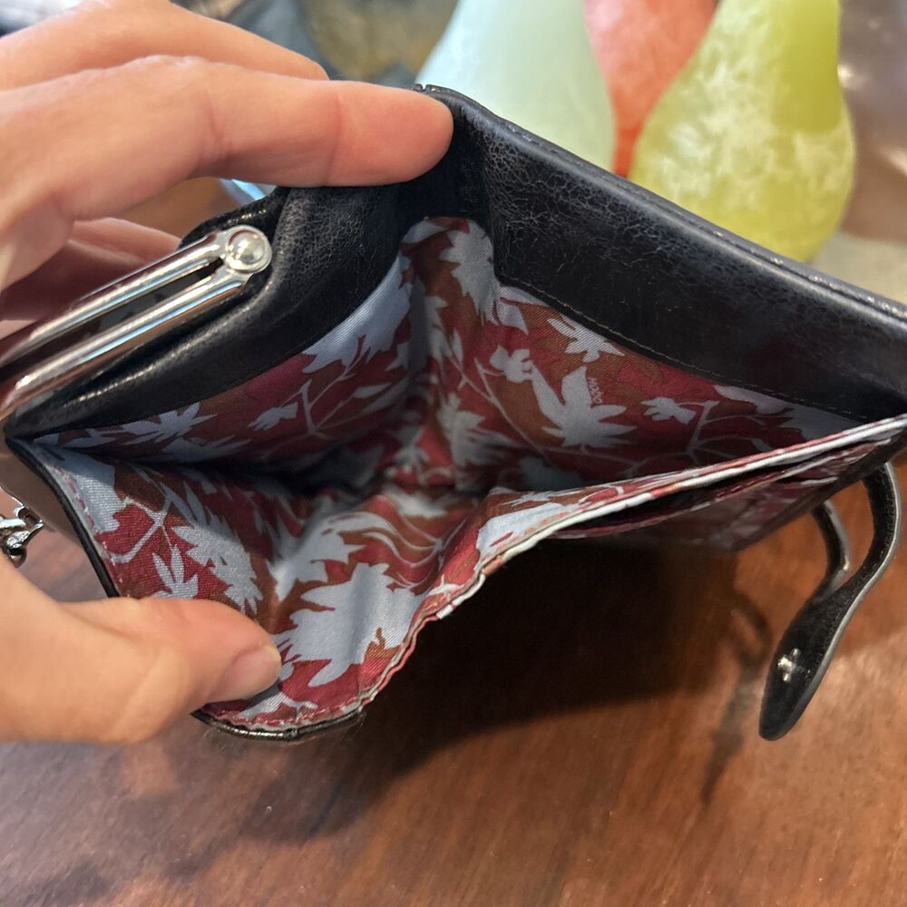 HOBO Black Leather Wallet with Silver Hardware - Picture 12 of 14